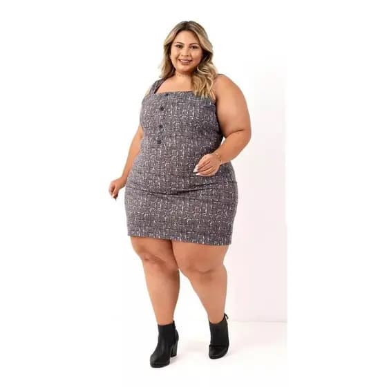 vestido xadrez plus size tamanhos grandes