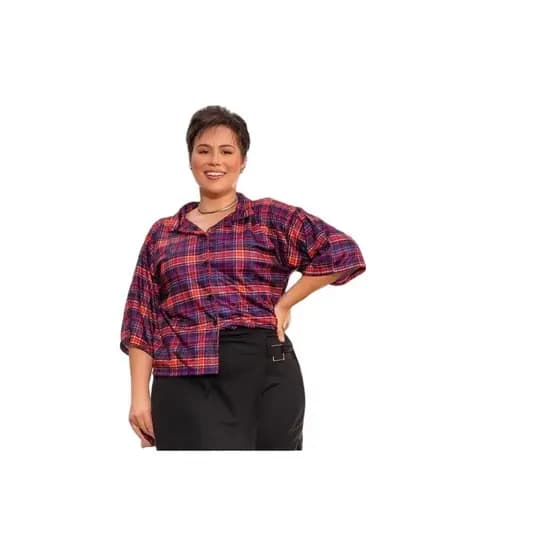 CAMISA FEMININA XADREZ PLUS SIZE