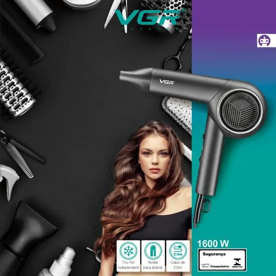 Secador De CabeloViagem Profissional Elétrica dobrável-VGR V-420