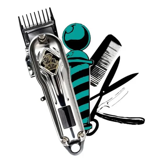 Cortador De Cabelo Profissional Vgr Oiv-267 Bivolt Aço Inox Ecrã LED 2000mAh 7W e +6.000 RPM Visor Display LCD Prateado