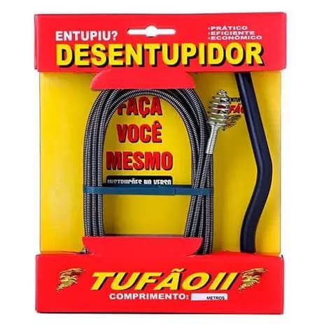 Desentupidor Tufão Aço 5m Para Lavatórios, Ralos E Pias
