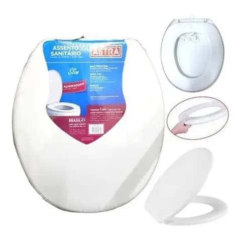 Assento Sanitário Almofadado Slim Bege Astra