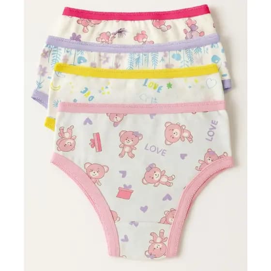 Kit de Calcinhas bebê infantil 100% Algodão com Estampas Divertidas (3, 5 ou 10 Unidades)