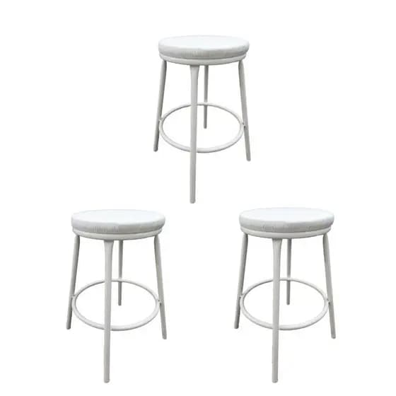 Kit 3 Banqueta Baixa 50 Cm Sem Encosto Para Cozinha-mesa-bar Branco