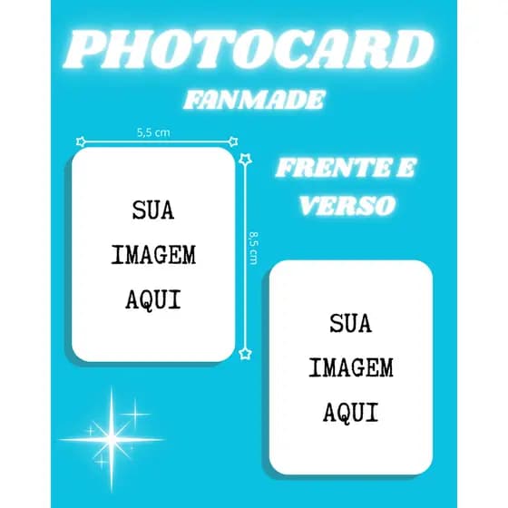 Photocard Fanmade personalizado - Alta Qualidade - frente e verso - K-pop, J-pop, personagens, celebridades e mais.