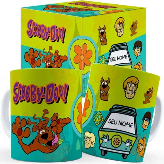 Caneca Scooby Doo Salsicha Com Nome Caixa Personalizada