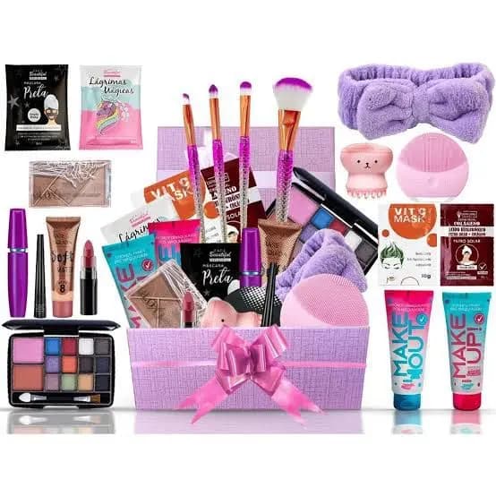 Kit Maquiagem Com Blush Gloss e Pincel Completo