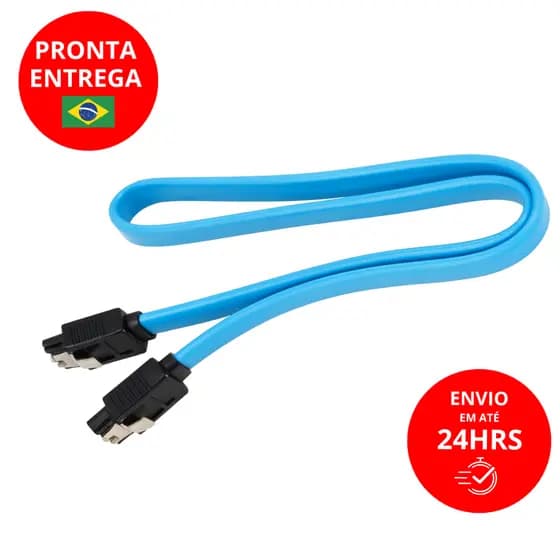 Kit CABO SATA 3.0 6Gb/s com Trava de Segurança Alta Velocidade HDs SSDs