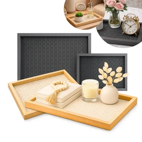 Bandeja Decorativa MDF Lavabo Banheiro Sala Organizador Perfume Café Porta Objetos