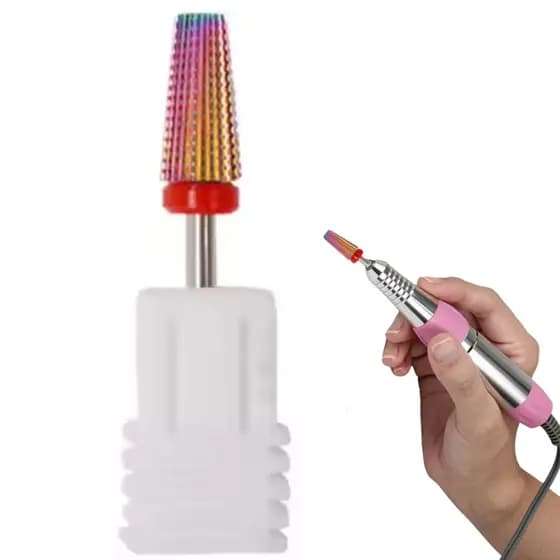 Broca de Tungstênio Profissional Cônica Para remoção do alongamento Acabamento da unha de Gel Nivelamento Nail art