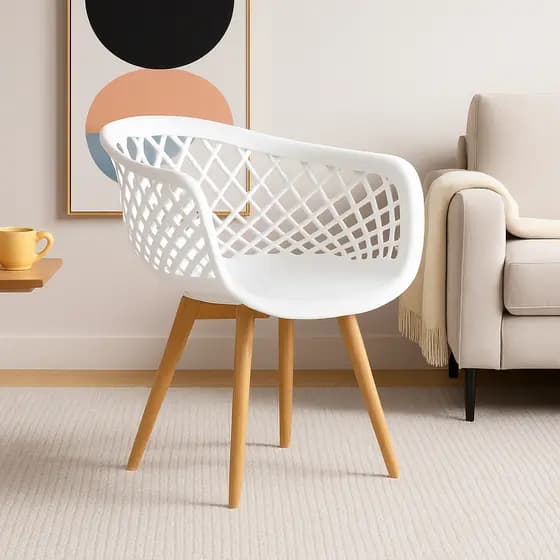 Cadeira De Jantar Web Pé Wood Moderna Escritório Original Diversas Cores 80cm Altura