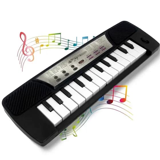 Mini Teclado Piano Musical Infantil Black 24 teclas