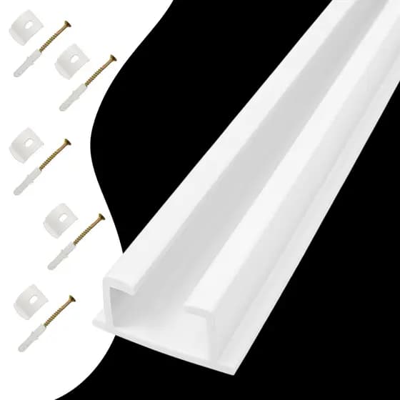 Kit Trilho Suíço Simples Max/Maxxi 2/3/4/5/6/7/8/9/10m para Cortinas Pesadas Branco/Preto