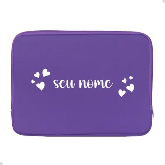 Bolsa Notebook Personalizada Com Seu Nome Corações Lançamento Super Desconto