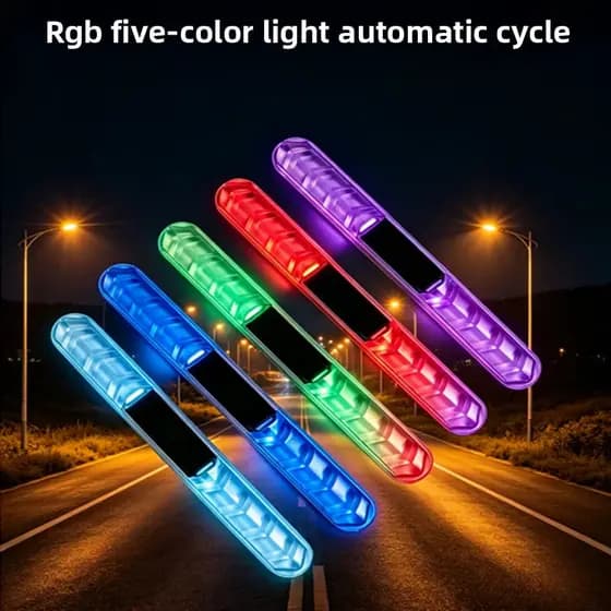 Luz de Advertência Solar Dinâmica Colorida, Faixa de Luz LED, Luz de Emergência para Carro, Luz de Sinalização, Luz de R