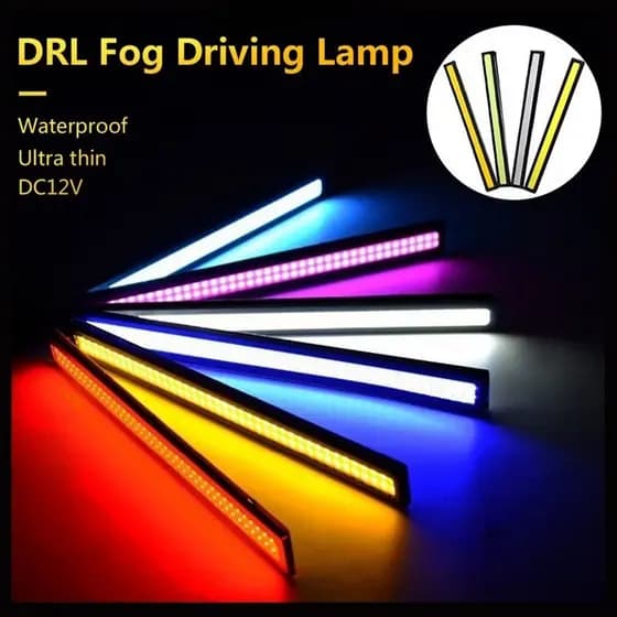 2 Peças Barra de Luz LED para Carro 17CM 12V DRL Farol de Moto e Carro Luz Diurna LED à Prova d'Água