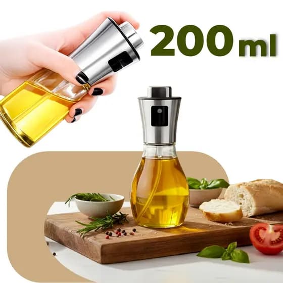 Galheteiro Borrifador De Azeite Vinagre Óleos Para Uso Culinário 200Ml De Vidro Linha Premium