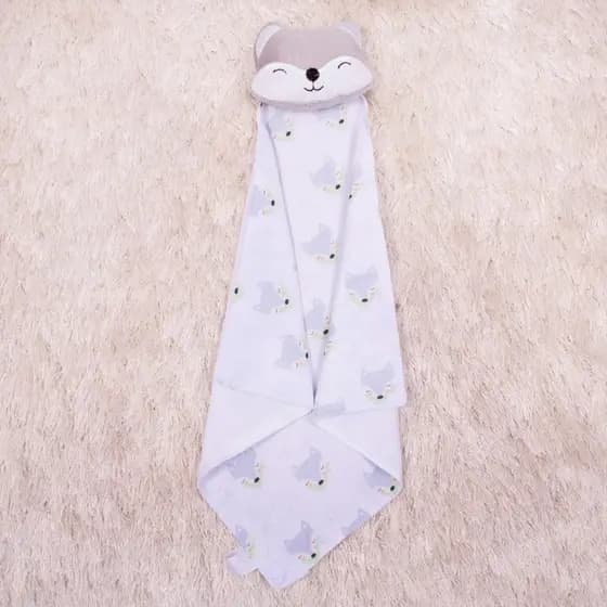 Naninha Para Bebe Com Prendedor De Chupeta Pelucia Plush Forro Algodão Paninho Raposinha Enxoval