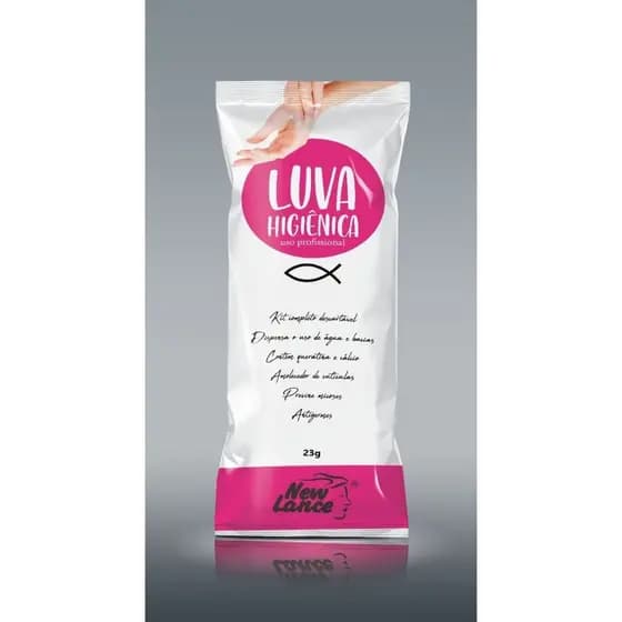 Kit Manicure Descartável com Creme Hidratante (luva) 50 pacotes Luva Higiênica New Lance Manicure Pedicure