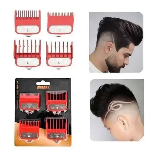 Kit 4 Pentes Guia Disfarce Premium Wmark Para Maquina De Corte Profissional Degrade Acabamento