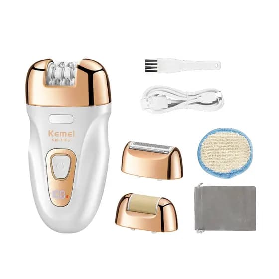 Kemei - 3 Em 1 Feminino Depilação Corporal Para Mulheres Recarregável Barbeador Elétrico KM 7102