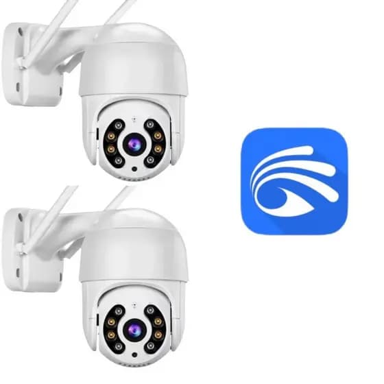 Kit 2 Camera Externa a Prova D'água Ip Infravermelho Alarme Wifi Full Hd Sensor De Movimento Bivolt