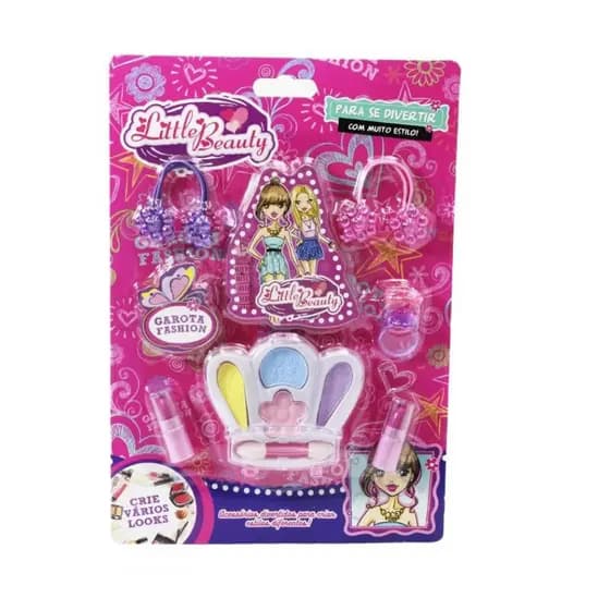 Kit de Maquiagem Infantil com Sombra e acessórios Little Beauty brinquedo crianças prenda