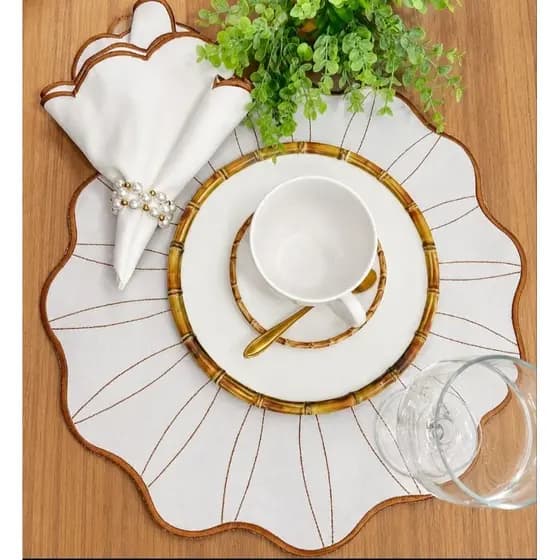 6 unidades - Porta Guardanapo com pérolas Douradas , para mesa posta, Natal, Ano Novo, Jantares