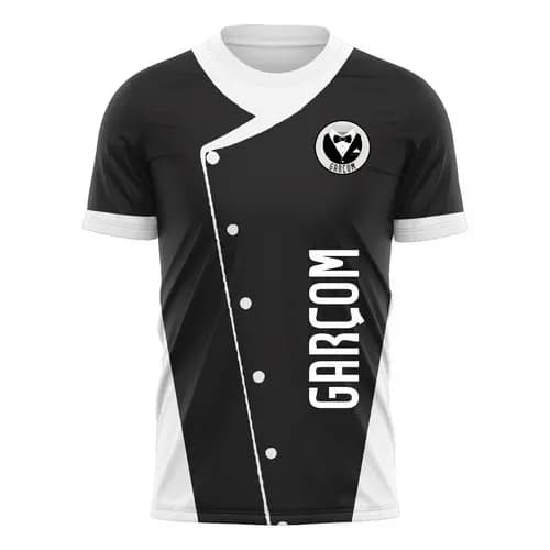 Uniforme Camiseta Garçom Restaurante Pronta Entrega Top