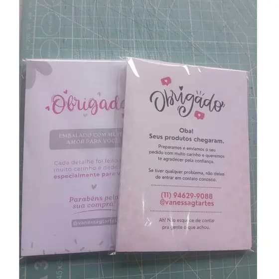 Folheto de agradecimento ao cliente tamanho 10x14 papel sulfite cartão de envio