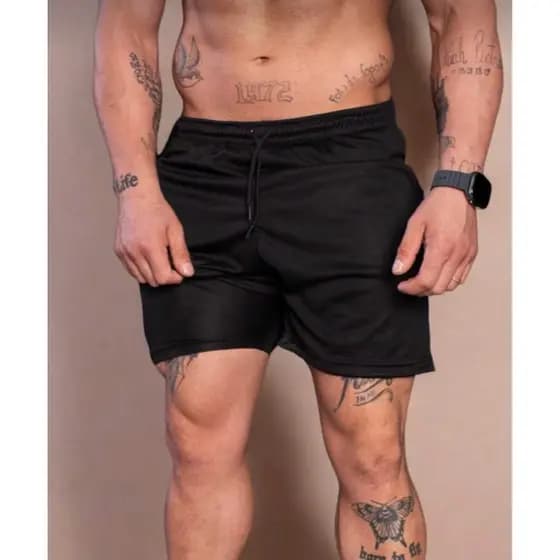 Bermuda Dryfit academia com shorts de compressão