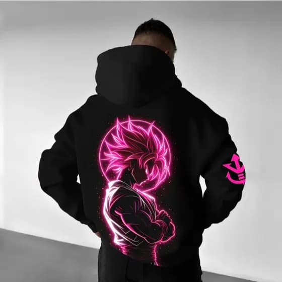 Blusa Moletom goku drangon dbz black pink anime Feminino Masculino Flanelado Unissex Inverno