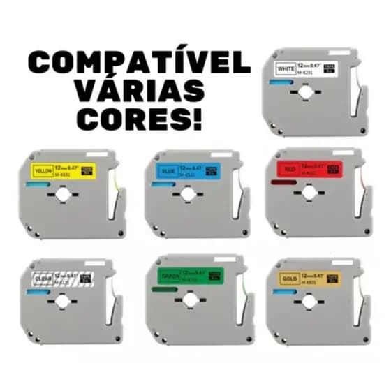 Kit 5 Fitas Mk-231 Rotuladoras Compatível Várias Cores 12mm
