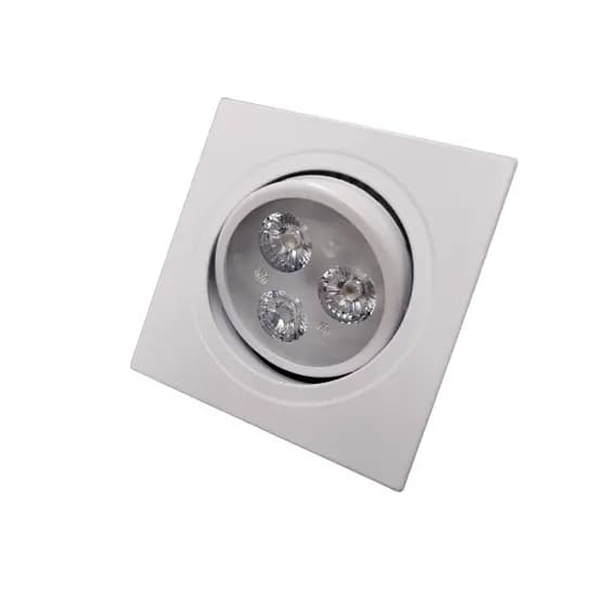 kit 3 Spot De Led Embutir Teto Direcional 3w Quadrado Bivolt