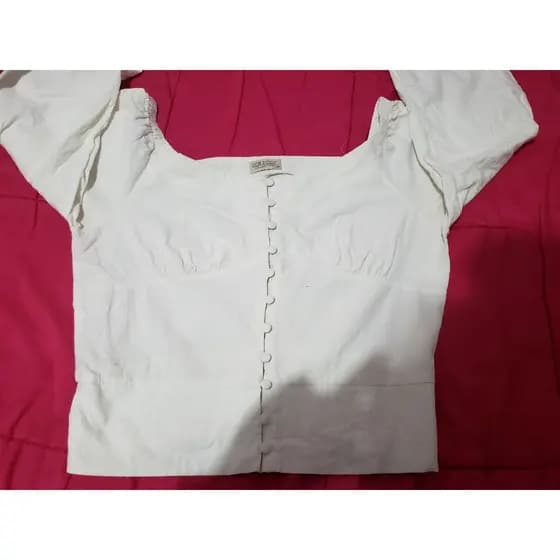 Blusa Feminina Linho Branco Tam M - blusa feminina linho, blusa branca feminina, blusa romântica