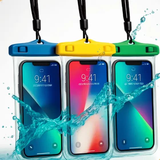 Kit 2, 3 Pcs Bolsa Capa Case Celular À Prova D'Água Impermeável Transparente Universal Praia Piscina
