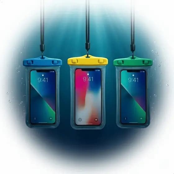 Kit 2, 3 Pcs Bolsa Capa Case Celular À Prova D'Água Impermeável Transparente Universal Praia Piscina