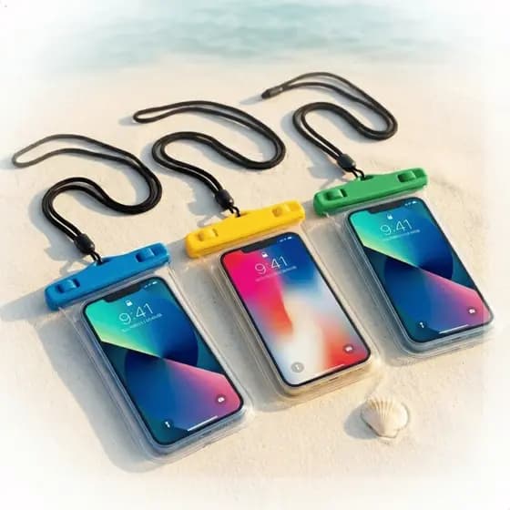 Kit 2, 3 Pcs Bolsa Capa Case Celular À Prova D'Água Impermeável Transparente Universal Praia Piscina