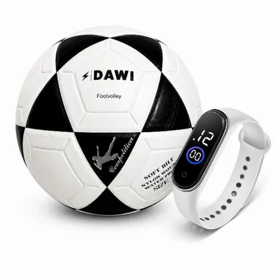 Bola de Futevôlei e altinha Dawi Competition original branca e preto