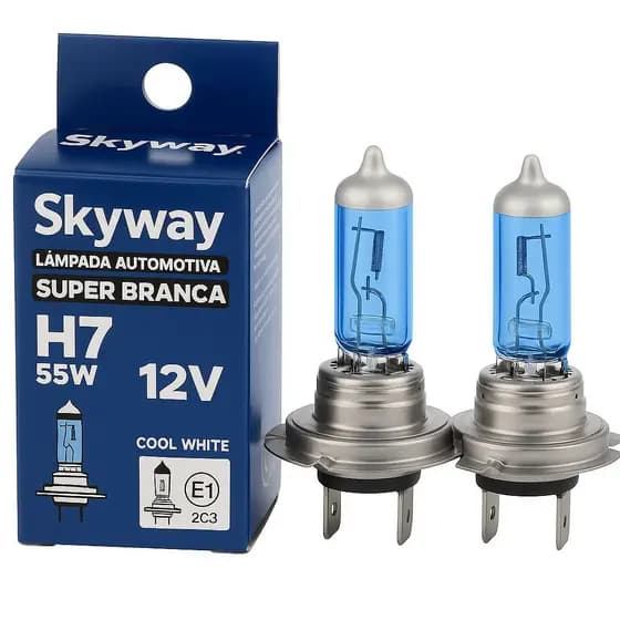 Par de lampada Super Branca H7 55w 12v Skyway Forte