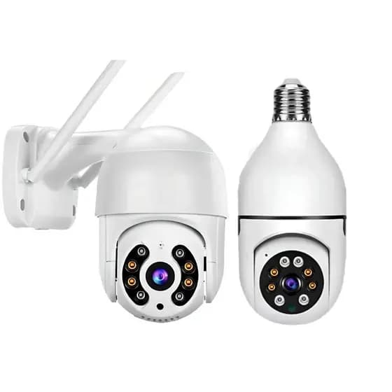 KIT 2 Câmera de Segurança externa À Prova D'água + Câmera de Segurança Encaixe Lampada visão noturna