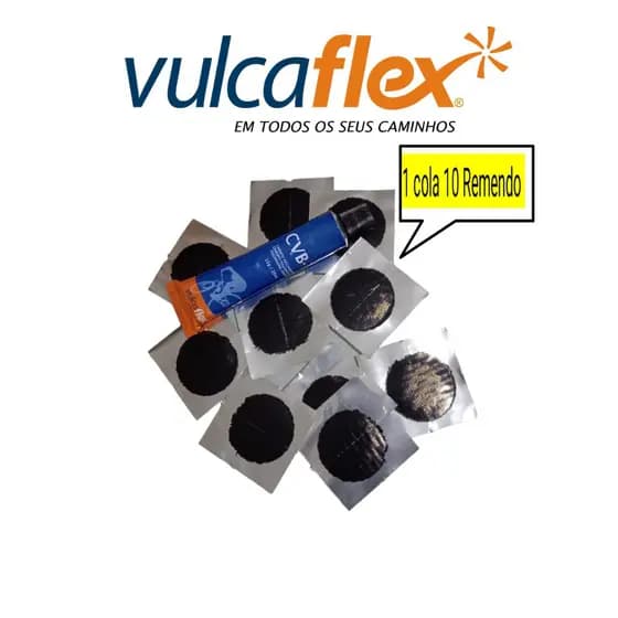 Kit Reparo Pneu Bike 10 Remendo 1 Cola Vulcaflex