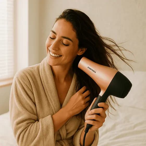 Secador Cabelo Escova Cabelereira Quente Frio Modelar Enrola Pontas Ondular Molhado Potente Jato