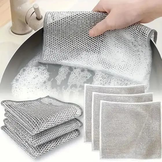 Kit 6/12/18/24 Panos De Limpeza Aço Premium Arear Toalha Louça Tira Gordura Reutilizável