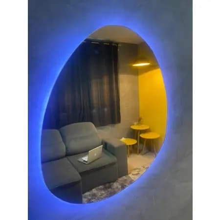 Espelho com Led Orgânico Decorativo Abstrato Maquiagem Espelho luz Moderno Blogueira Decoração