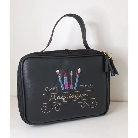 Maleta Necessaire Maquiagem Organizadores Bordada