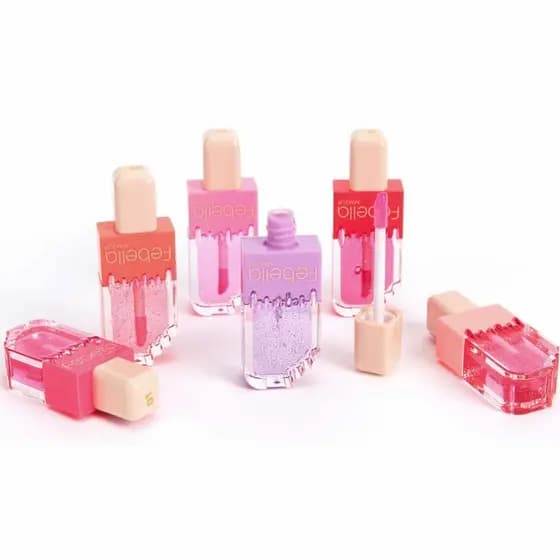 Lip Gloss Com Glitter Picolé - Febella