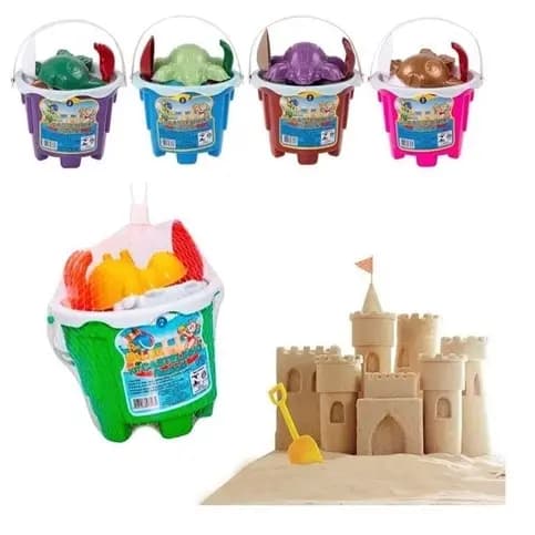 Kit Balde Baldinho De Praia Varias Cores Atacado Promoção Baldinho De Areia Castelinho Infantil Kit Para Crianças