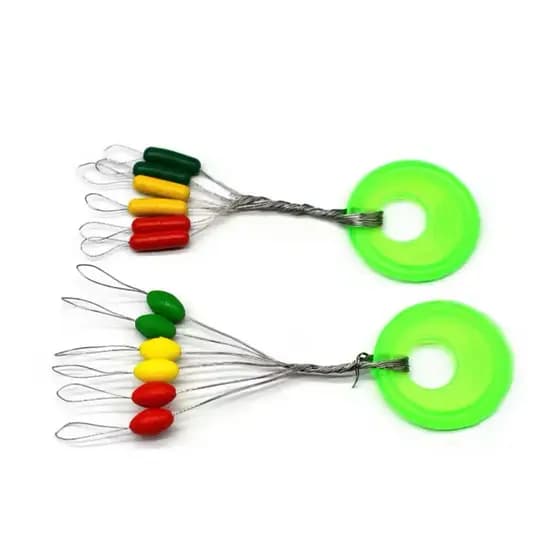 Kit C/120 Stopper colorido Pesca Borrachinhas Linha Trava Chumbo Stop