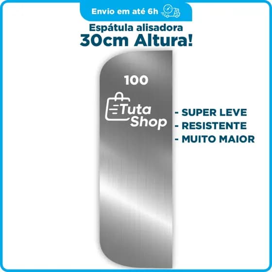 Espátula decorativa alisadora Bolo Duplo aço inox 30cm altura Espátula para Bolo inox
